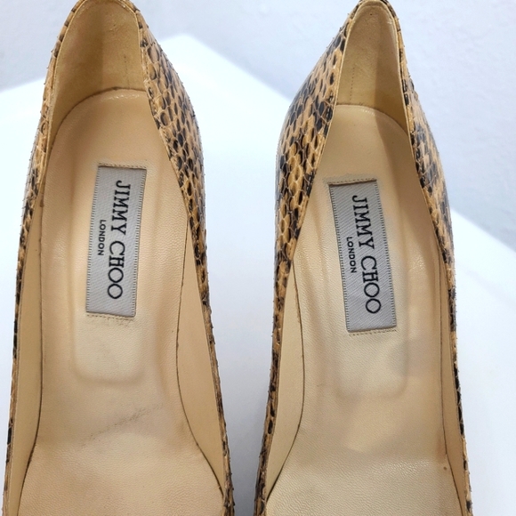 Jimmy Choo London Romy Snakeskin Platform Heels - Picture 5 of 14